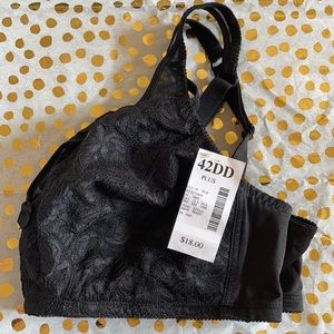 NWT JCPenney Black No Underwire Bra 42DD